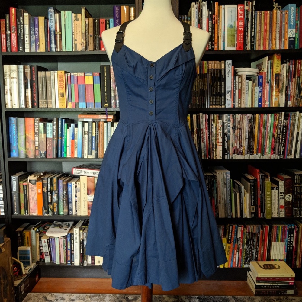 All Saints Steampunk Amikiri corset pirate Dress Blue